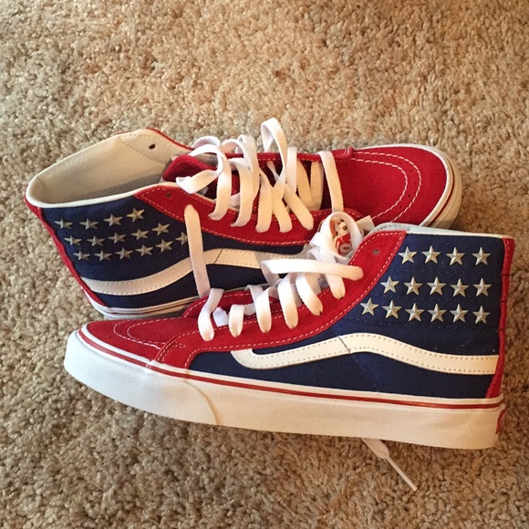 american flag vans high top
